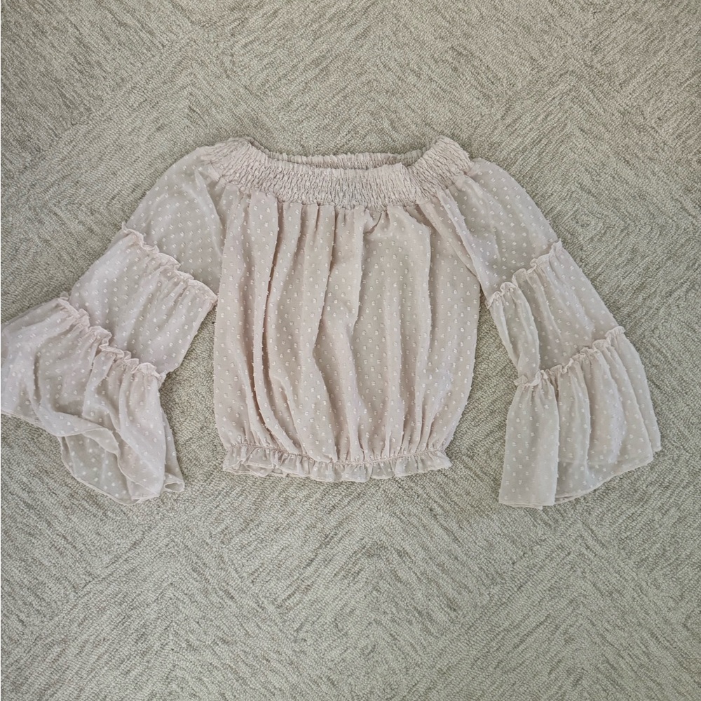 Elegant Off-Shoulder Pink Blouse